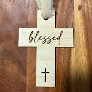 Cross "blessed" - Communion/Baptism/New Baby/Decor