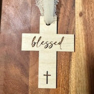 Cross "blessed" - Communion/Baptism/New Baby/Decor