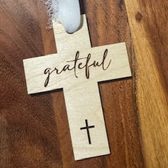 Cross "Grateful" - Communion/Baptism/NewBaby/Decor